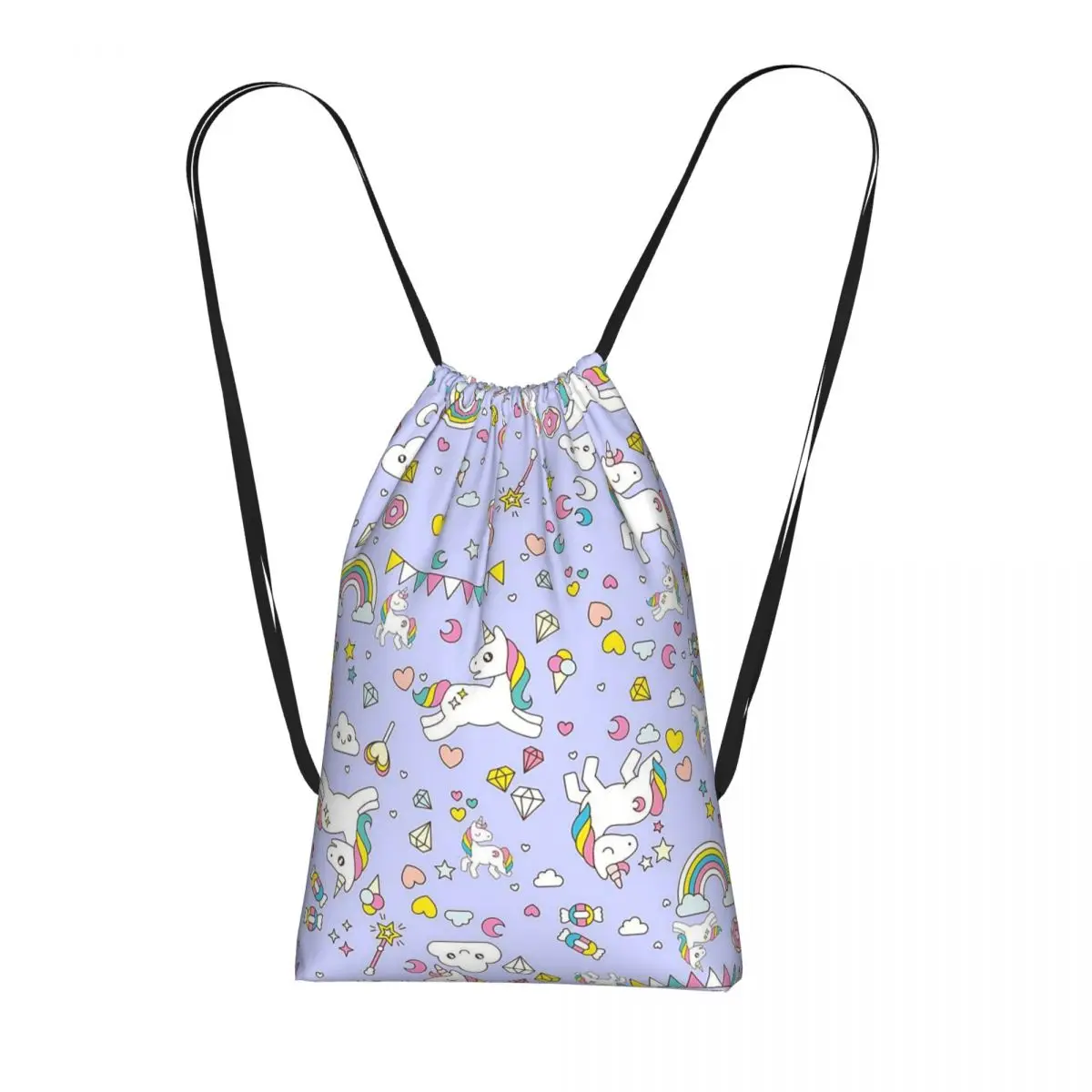 

Симпатичные рюкзаки с рисунком единорога, радуги и звезд, портативные сумки на шнурке, сумки для мелочей, сумки для книг, сумки для путешествий и учебы