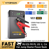 VTOMAN Car Jump Starter Portable Power Bank with Air Compressor 150 PSI Car Starting Device for Petrol Diesel 8.5L/6.0L