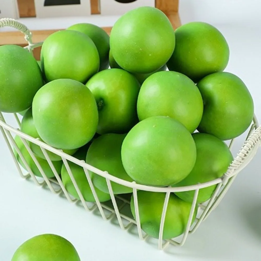 

10pcs Foam Mini Artificial Green Plum Lifelike Realistic Simulation Fruit Model Handicrafts Food Props Kitchen Decoration