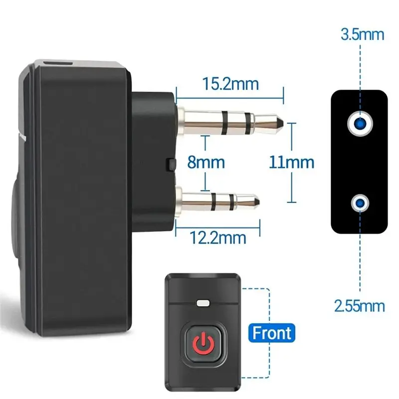 ABGI Wireless Bluetooth PTT Headset for Baofeng UV-5R BF-888S for Quansheng UV K5 (8) Hands-Free K Plug Earpiece Walkie Talkie