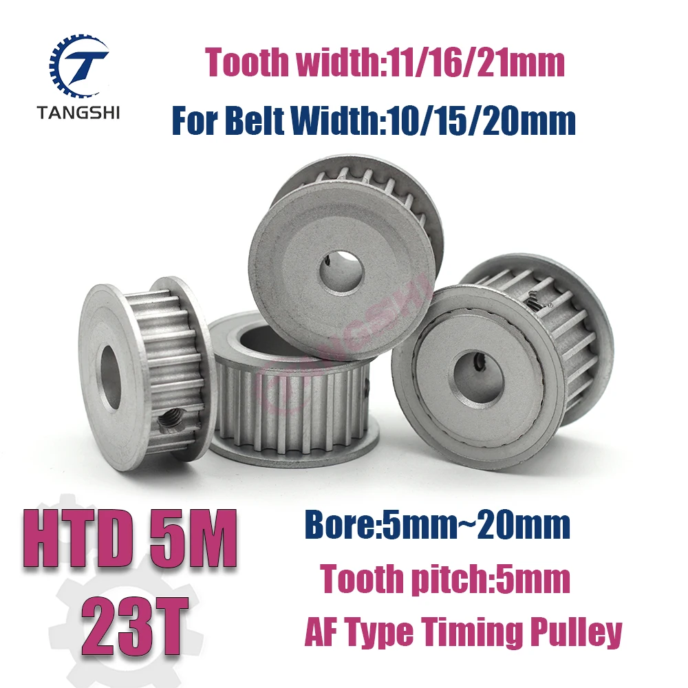 HTD 5M 23 Teeth Synchronous Timing Pulley Bore 5mm to 20mm for Width 10/15/20mm Belt HTD 5M-23 Tooth Timing Pulley