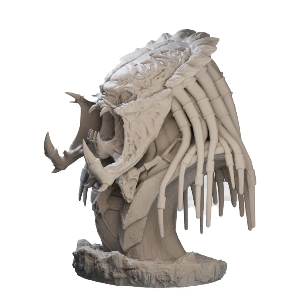 1/10 1/16 Lone Wolf Bust Model GK Resin White Mold Figurine Model 3D Printing Unassembled Unpainted Self-assembly Craft