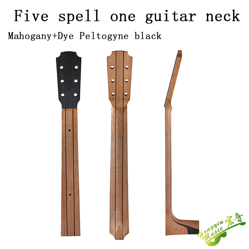 HUATOOL-acoustic guitar neck African maho dyed black peltogyne five spellstring long Materials used for making