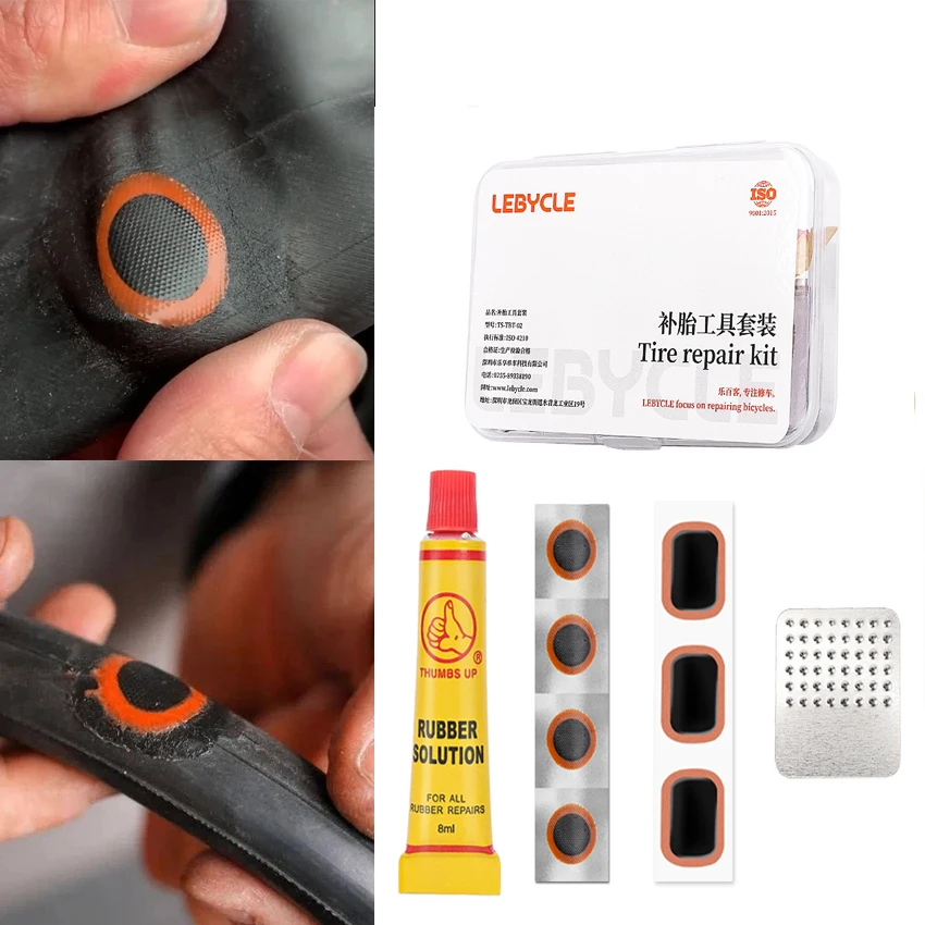 Bicycle Inner Tube Puncture Repair Set Rubber Bike Tire Tyre Tube Repair Patch Kit Glue Bicycle Inner Tube Puncture Repair Tools