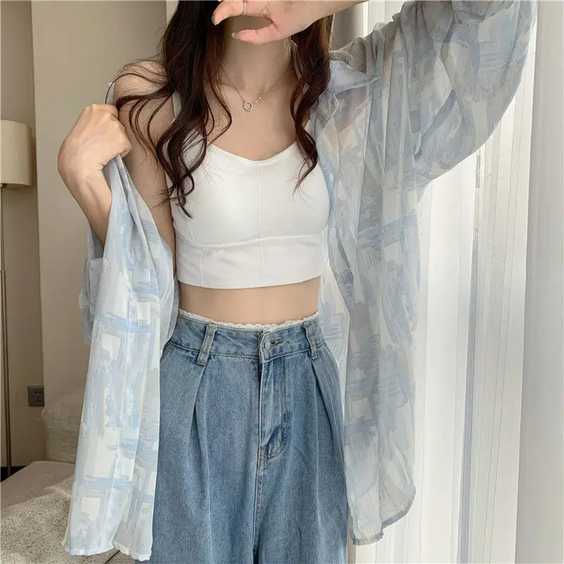 

Long Sleeve Shirts Womens Loose Fit Cotton Buttoned Blouses Decorative Pockets Tied Waist Feminine Retro Autumn Streetwear