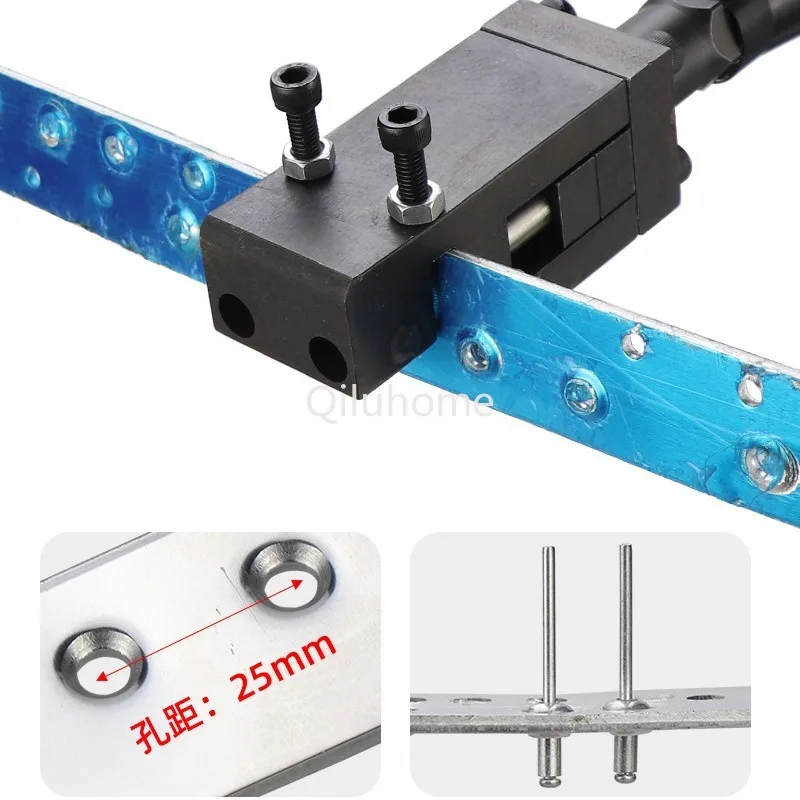 Lithium electric double hole flat head punching gun Angle code alloy aluminum loading punching door and window hinge