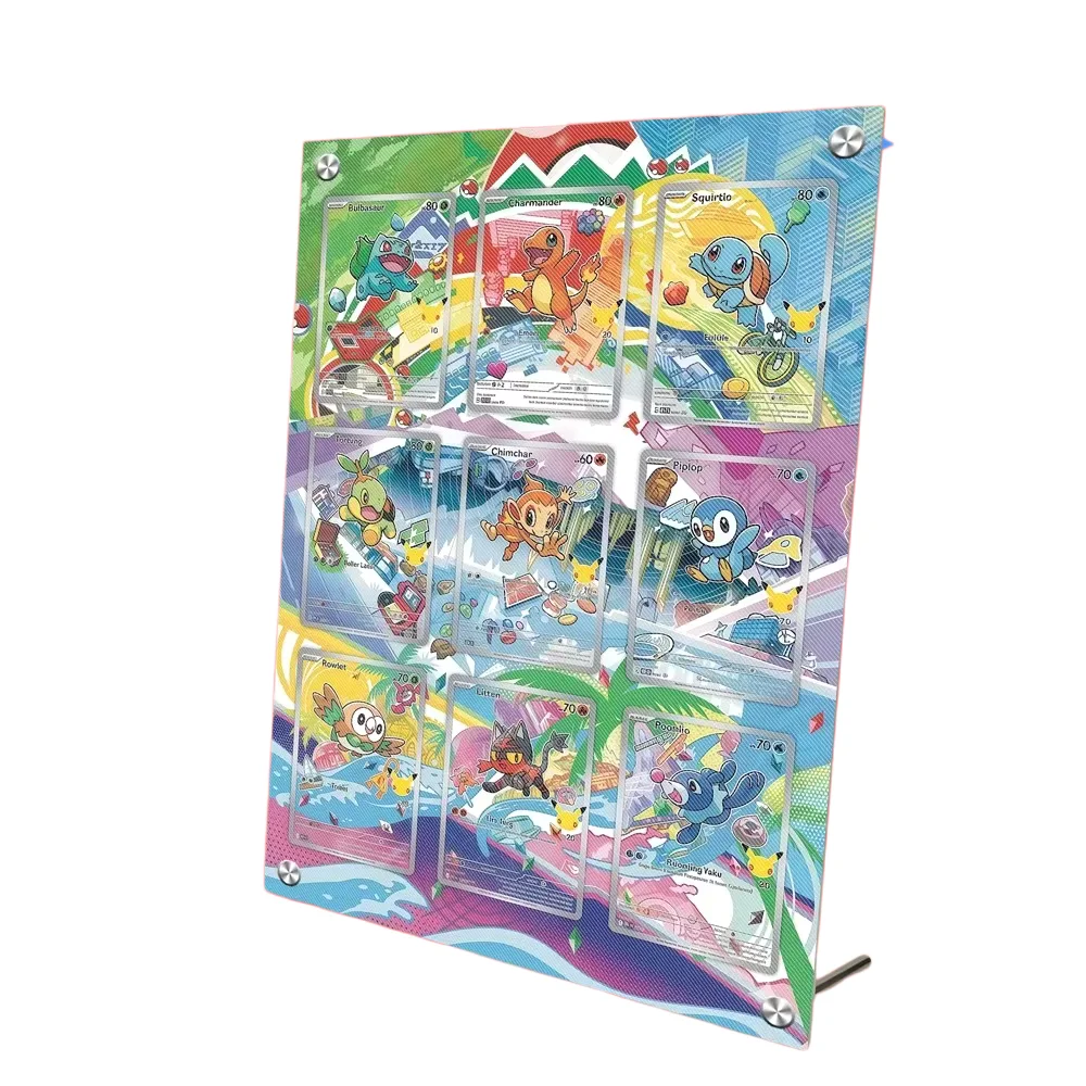 Ptcg Anime Squirtle Bulbasaur Charmander Card Extended Art Psa Display Case Collection Card Extended Painting Display Rack Gift view 6