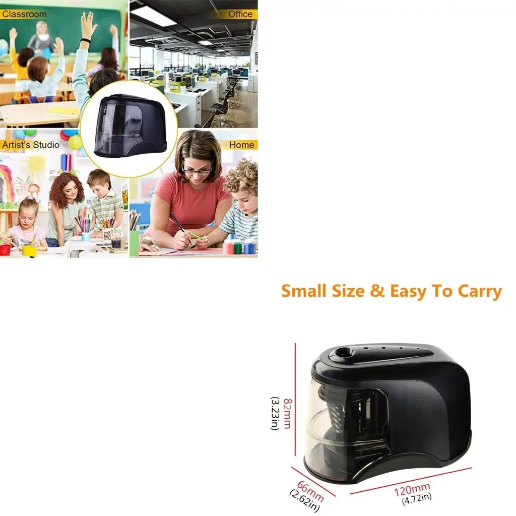  Students Pencil Sharpener Electric Sharpener Large Pencil Shaving Collection Box