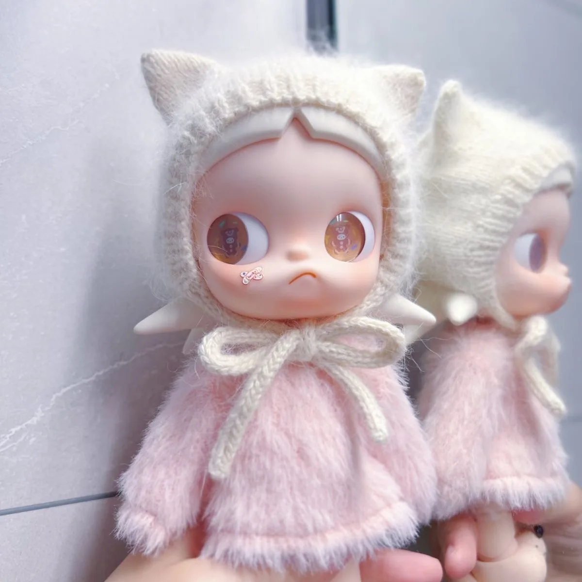 Pink Woolen Sweater For Zsiga Dolls Clothes 1/8 Action Figure Hooded Winter Furry Plush Casual Basic Glasses Cute Daily Wear Toy - Detail 1