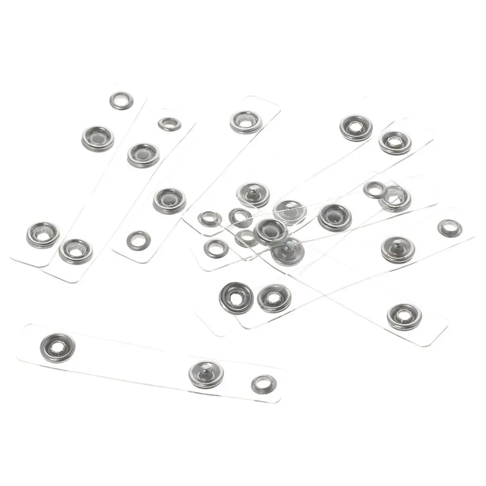 10 Pcs with Snap 10 Pcs ID Badge Holder Strap PVC Eyelet Badge Clips Clear Straps Card Holder