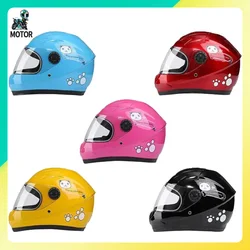 Bambini Cute Cartoon bambini casco protezione di sicurezza Kid Four Seasons Full Face sport all'aria aperta equitazione caschi da moto in bicicletta