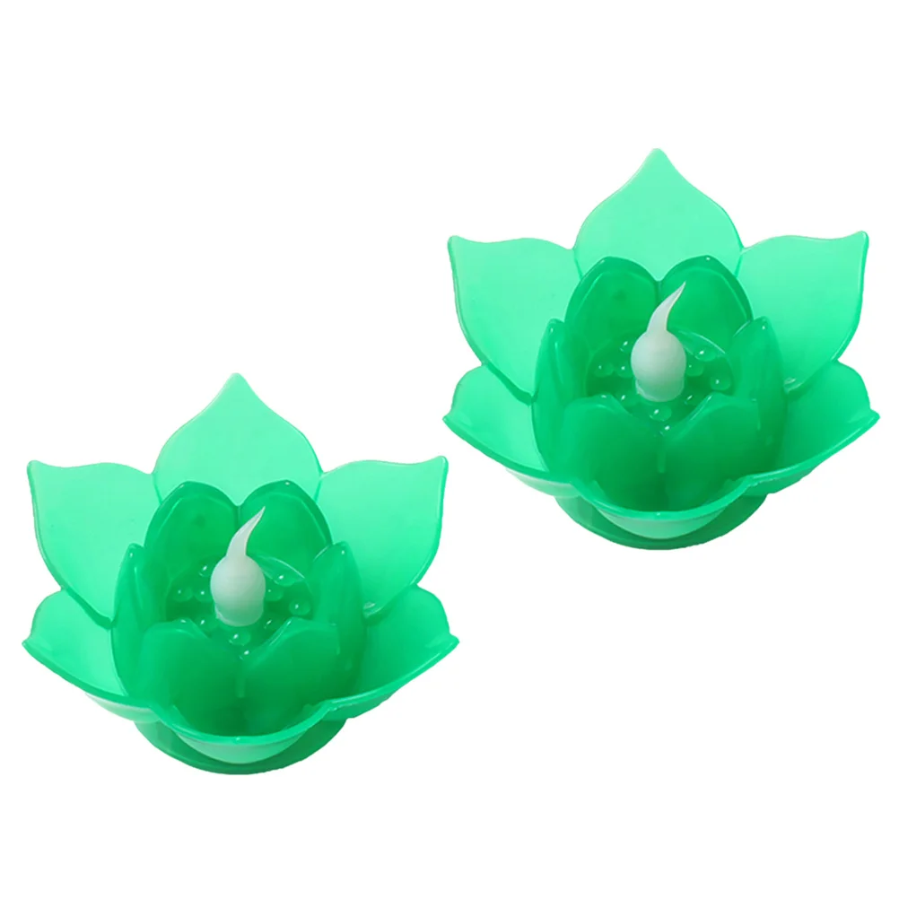 

2 Pcs Flameless LED Lotus Lamp Lantern Buddha Wedding Flower