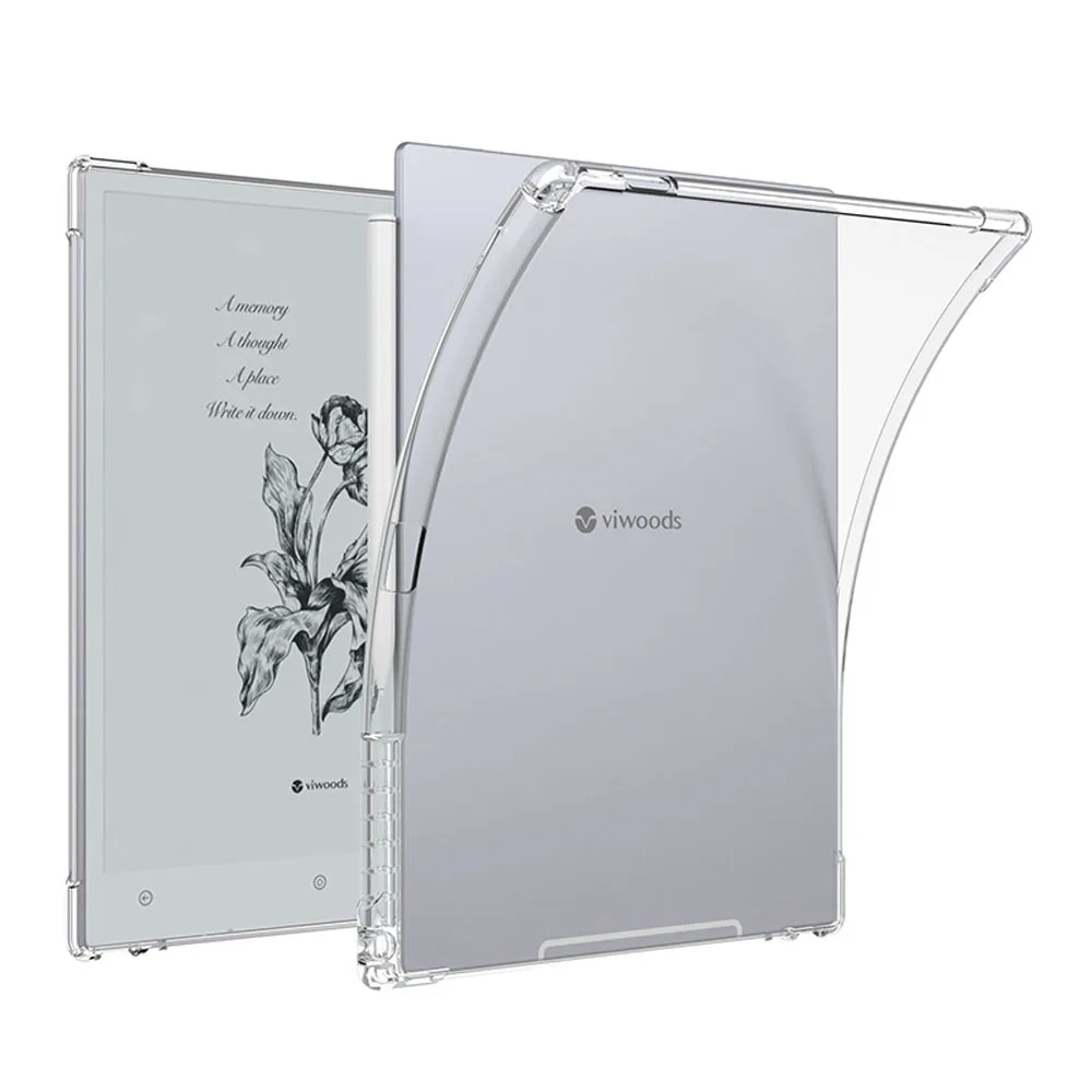 For Viwoods AiPaper 10.65 / Mini 8.2 Case with Pen Slot Shockproof Airbag Protective Cover Clear Transparent TPU Back Shell