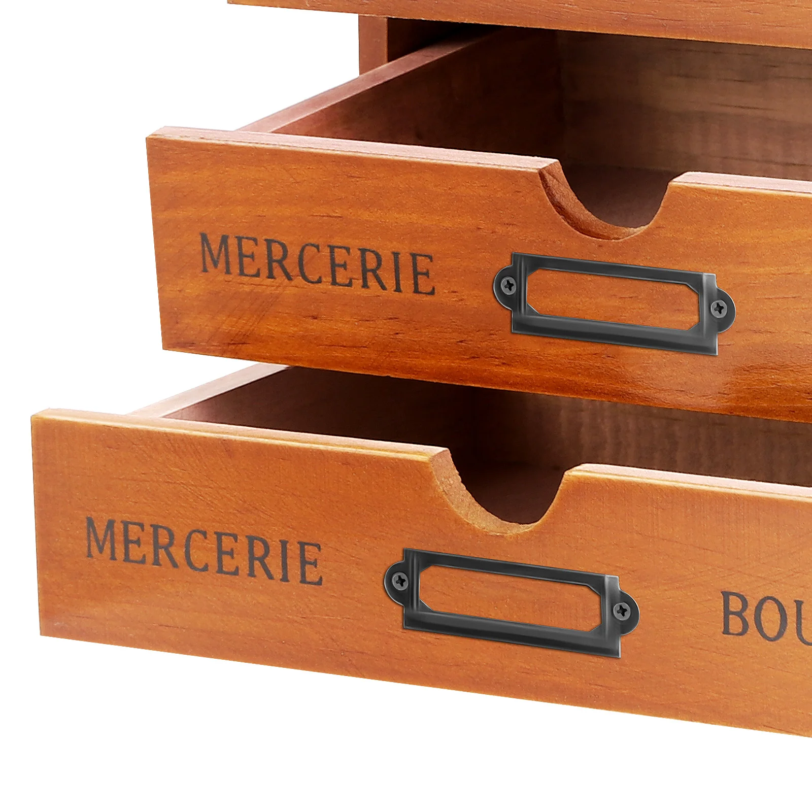 Organizador de gaveta de madeira de 4 peças, 4 camadas, organizador de armazenamento de arquivos com vários gavetas para organização de documentos de escritório doméstico