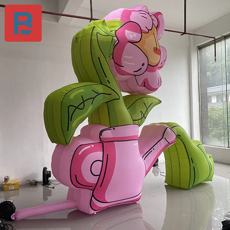 Inflatable creative cartoon pot pot flower gas model shopping mall outdoor market creative art space lighting layout