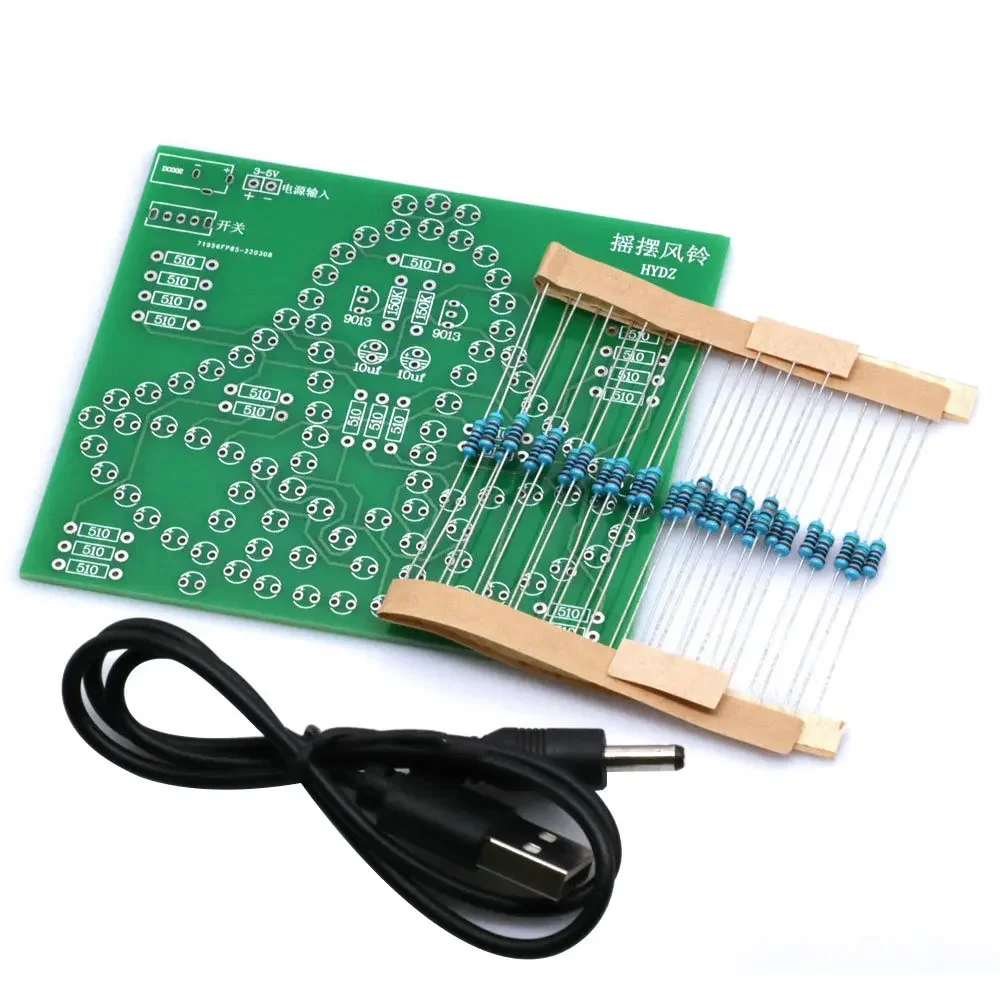 Laboratory Swing Bells DIY Windbell Fun Soldering Electronic Swing Bells Wind Chime 95 LEDs Flashing Light DC 5V Learning Kit