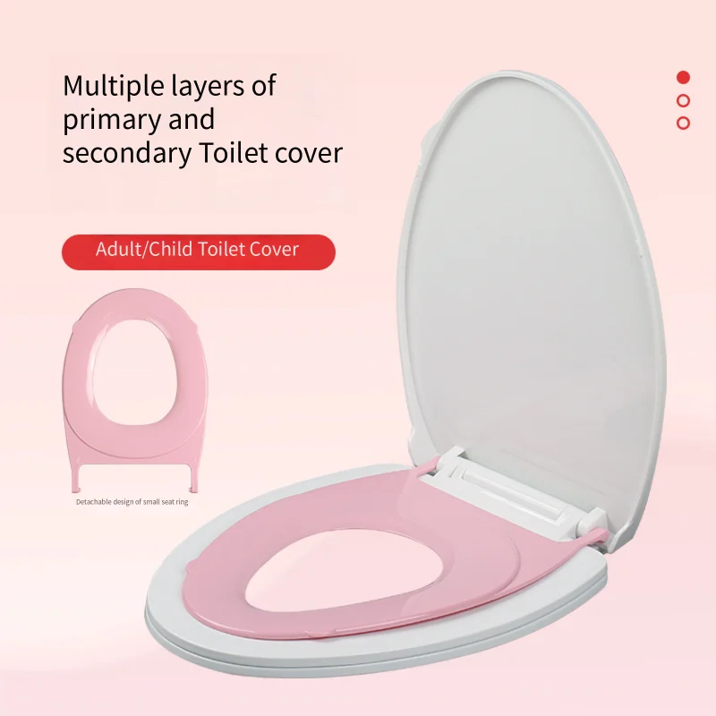WETIPS Universal Parent Child Thick Slow Lowering Toilet Cover for Children and Adults Removable Child Seat Convenient Opening