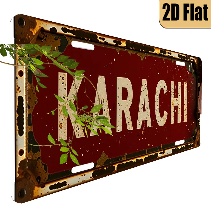 2D Flat - [Enable ] 2D Flat, 1pc, 2D FLAT, for Decoration Solely, Retro Style Plaque 
