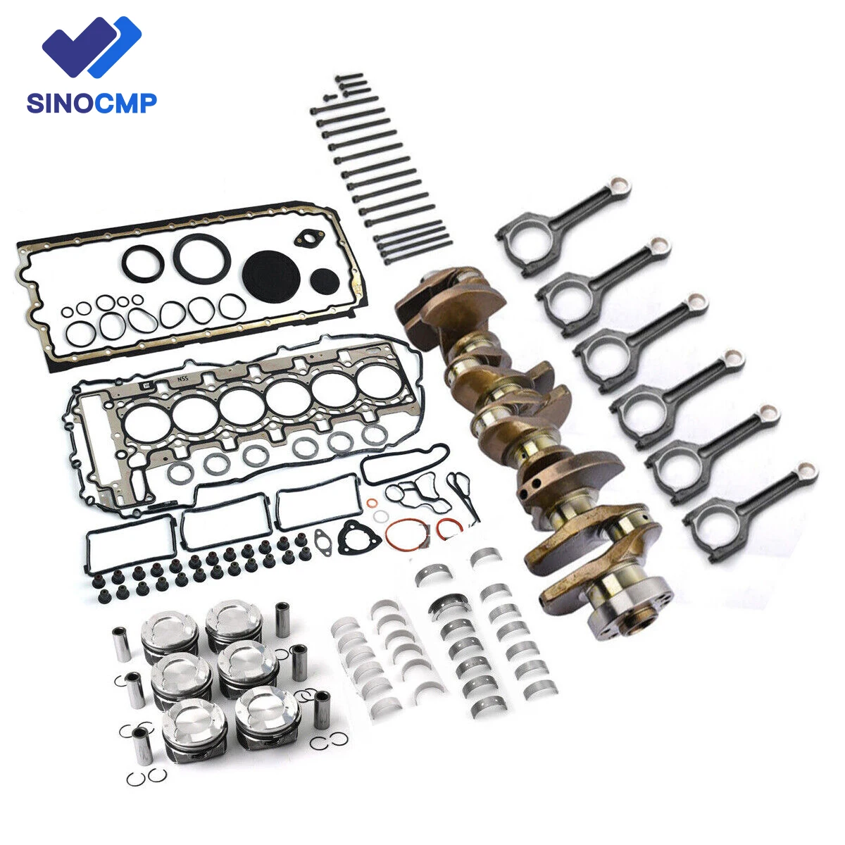 

N55B30A Engine Overhaul Rebuild Kit - Crankshaft & Connecting Rods For BMW 135i 235i 335i 435i 535i 640i X3 X4 X5 X6 3.0L L6