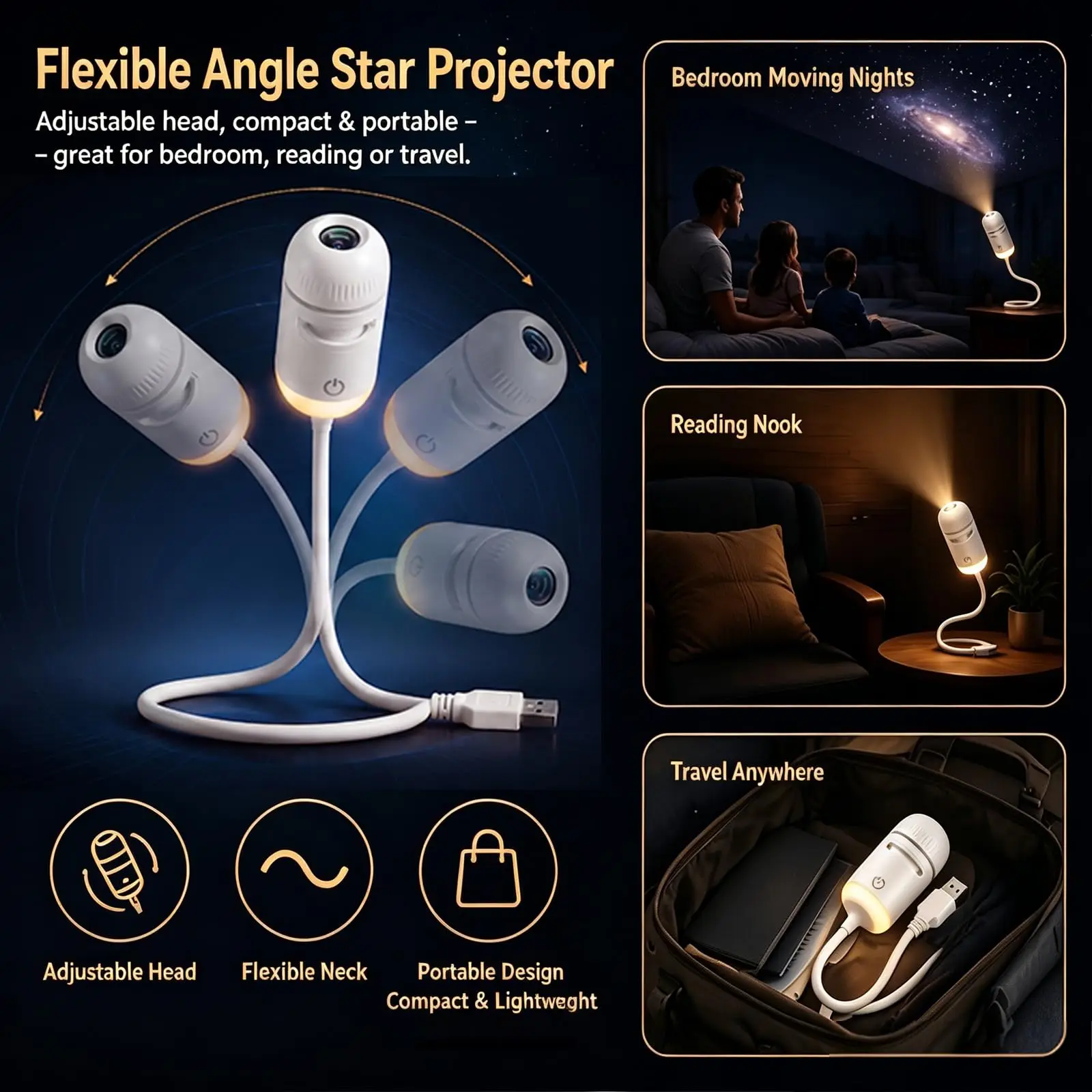 Galaxy Projector Night Light Mini LED Star Projector 24 Film Discs 360 Rotating USB Plug HD Star Projection for Bedroom Ceiling