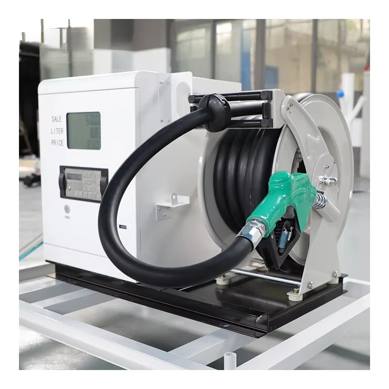 

Portable CUBE Mini Gas Station Pump Automatically Reel Longer Hose Mobile Trucking-carrying Fuel Dispenser