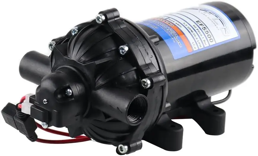 

EF5500-BOX 5.5GPM 12V Diaphragm Pump-1/2 FNPT Connection, 5.5 GPM, Black