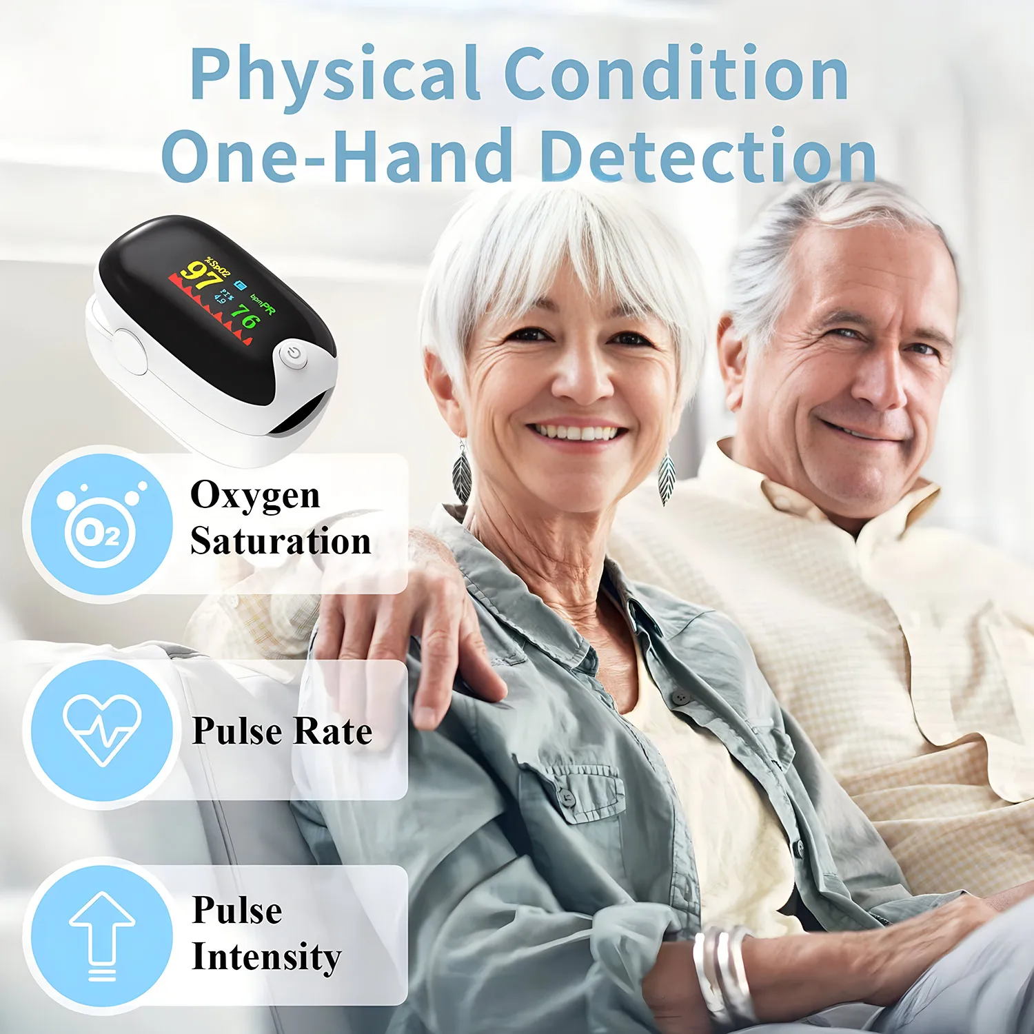 Finger Pulse Oximeter Digital Finger Clip TFT Display SpO2 PR Heart Rate Monitor Blood Oxygen Saturation Meter Portable