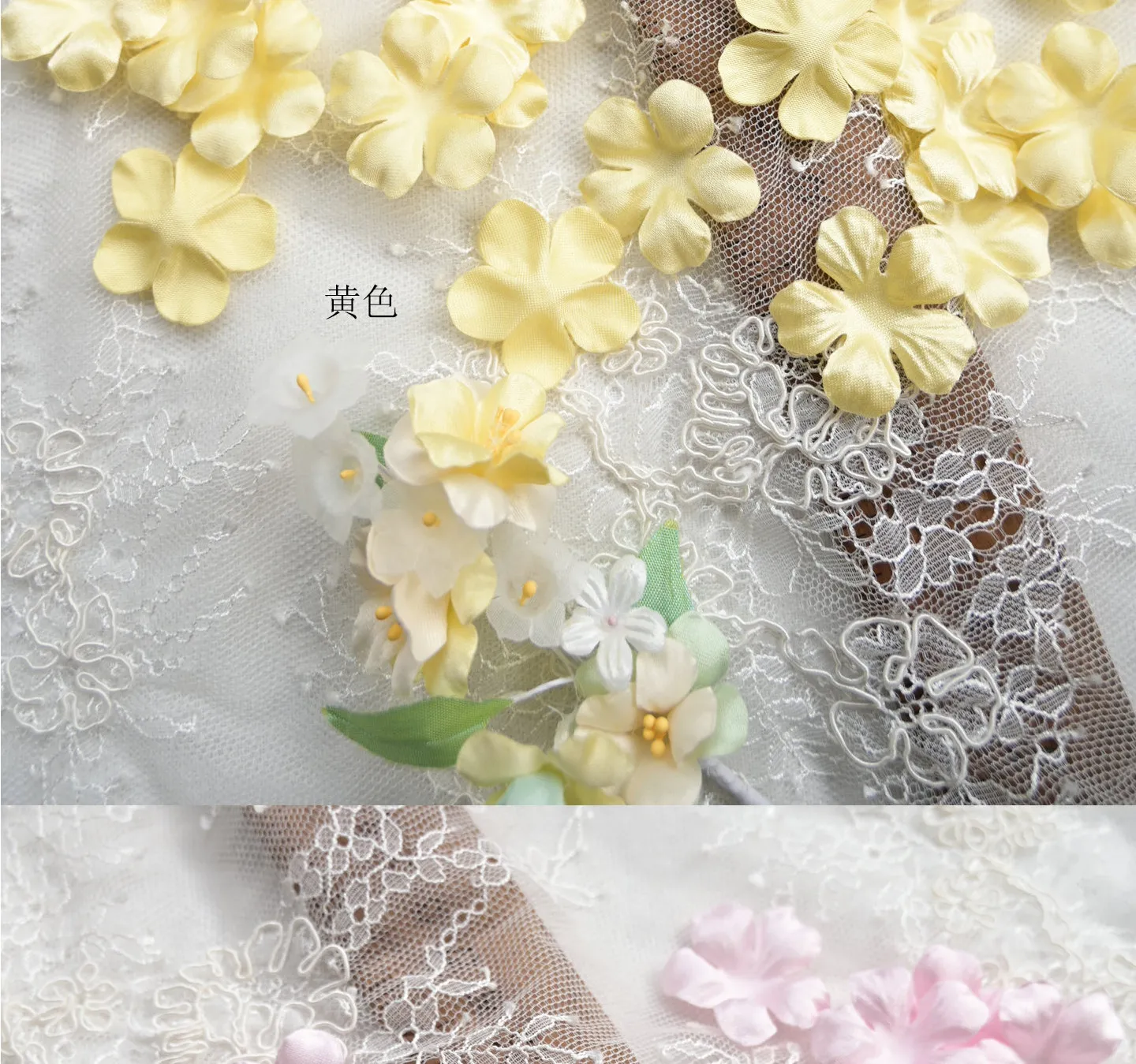 100PCS Multicolor DIY Handgemachte 3D Organza Blume DIY Hochzeit Kleid Schleier Mini Blumen Baby Kleidung, Der Materialien 3CM RS4035 – Detail 21