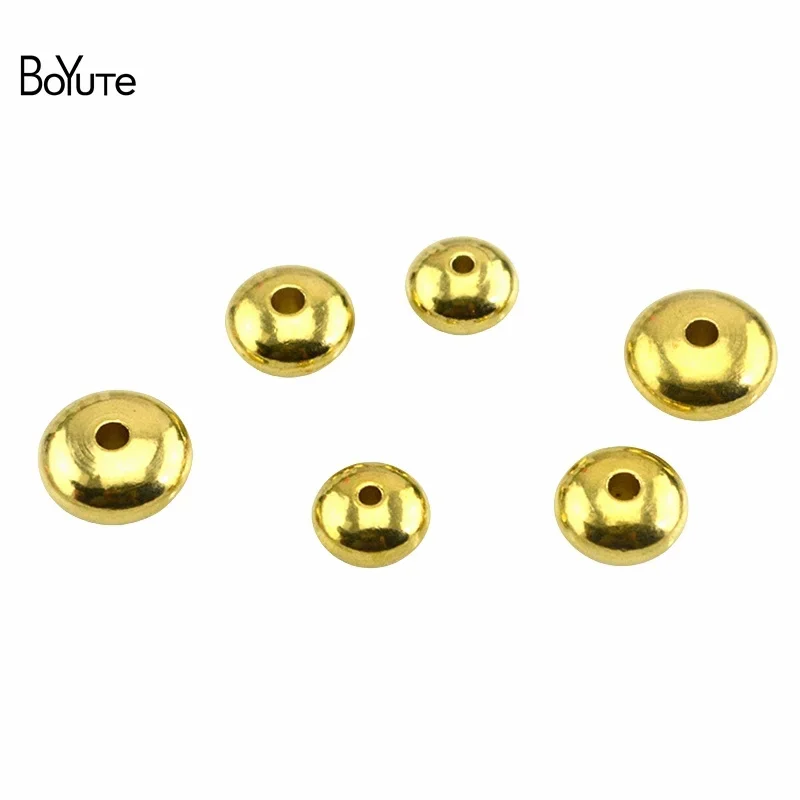 BoYuTe (100 Pieces/Lot) 3.5-4-6-7.5-8.5-10MM Metal Brass Spacer Beads Bodhi DIY Jewelry Accessories