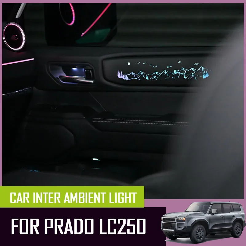 

LED Car Inner Ambient light For 2024-2025 Toyota Prado/LC250 1:1 Door Leather Panel Starry Sky Ambience lamp button +APP Control