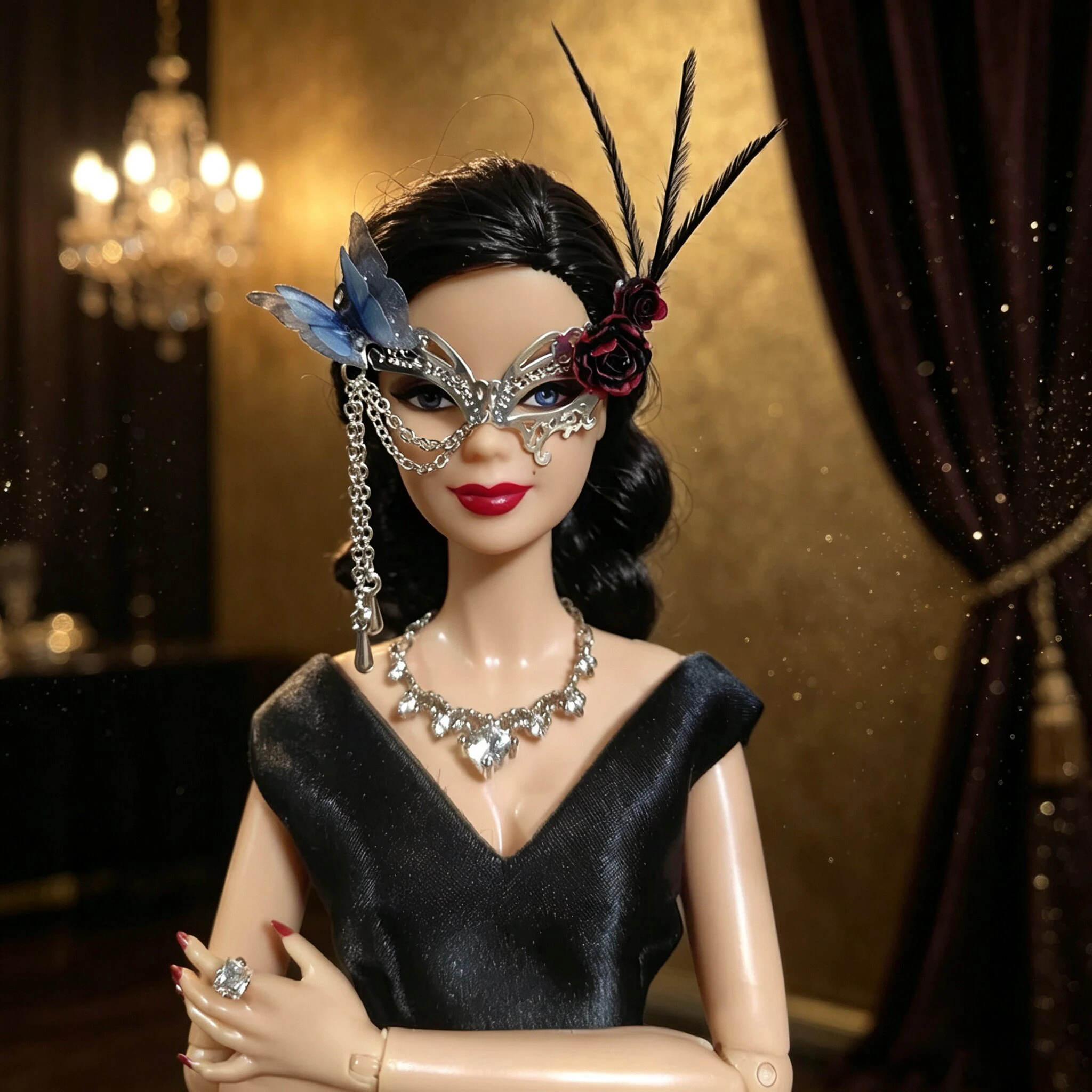 1/6 BJD Doll Jewellery Part Makeup Ball Rose Miss Eye Mask Dinner Party Dress Up Elegant Romantic Eye Mask For Supermodel Doll