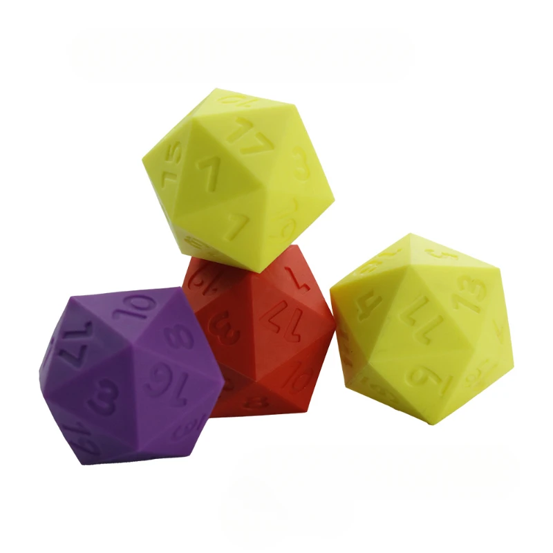 

1pcs 58MM 20 Sided Silicone Dice Game Props Counting Dice Board Game Casual Digital Color Sieve