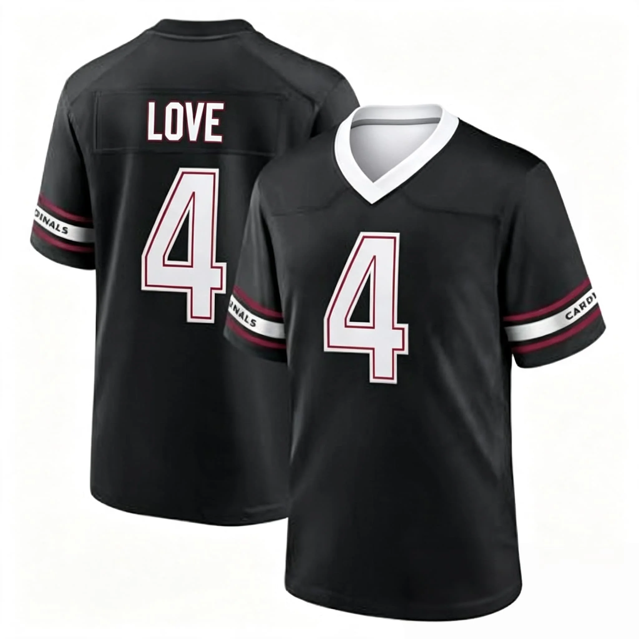 Männer # 10 Hopkins Arizona Cardinals Rotes Heim-Fußballtrikot, weiße Nummer, kurzärmlig, Spiel-Fan-Uniform, passend für die ganze Familie – Detail 3