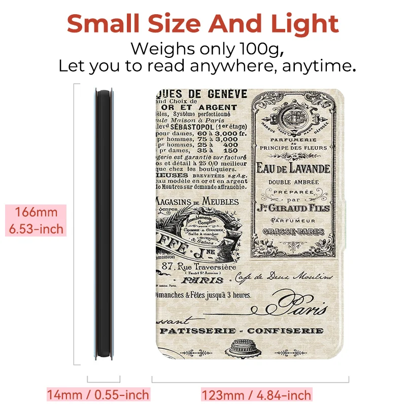 Twosheep 6-inch Case for Kobo Clara BW Clara Colour Clara 2E TPU Magnetic Flip Auto Wake Sleep TPU soft Cover Ins Style
