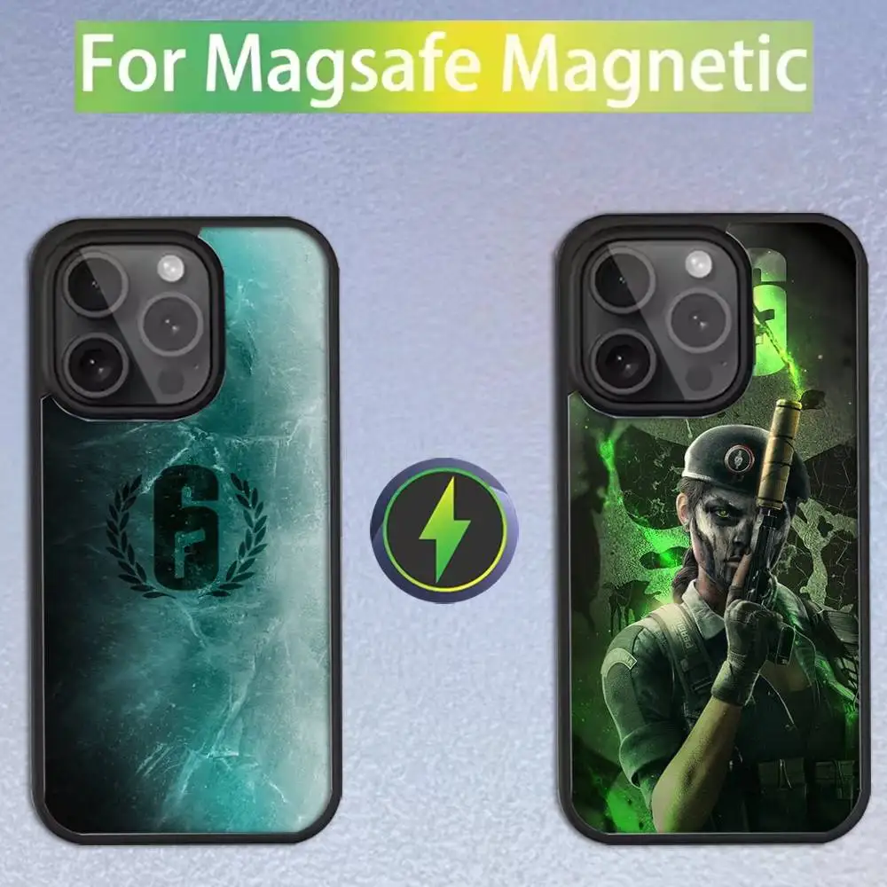 

Rainbow S-Six S-Siege Phone Case For iPhone 16,15,14,13,12,11,Pro,Max,Plus,Mini,SE Magsafe Magnetic Wireless Charging