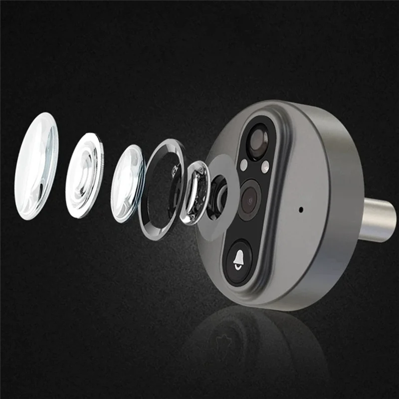 HRBAJ-Tuya Wifi كاميرا مراقبة جرس الباب الذكية عين القط 3 ميجابكسل 140 °   مراقب عين القطة الإلكتروني ذو الزاوية الواسعة