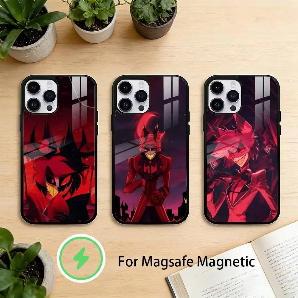 

H-hazbins hotels alastors Phone Case For iPhone 17/16/15/14/13/12/Plus/Pro/Max for Magnetic Wireless Charging