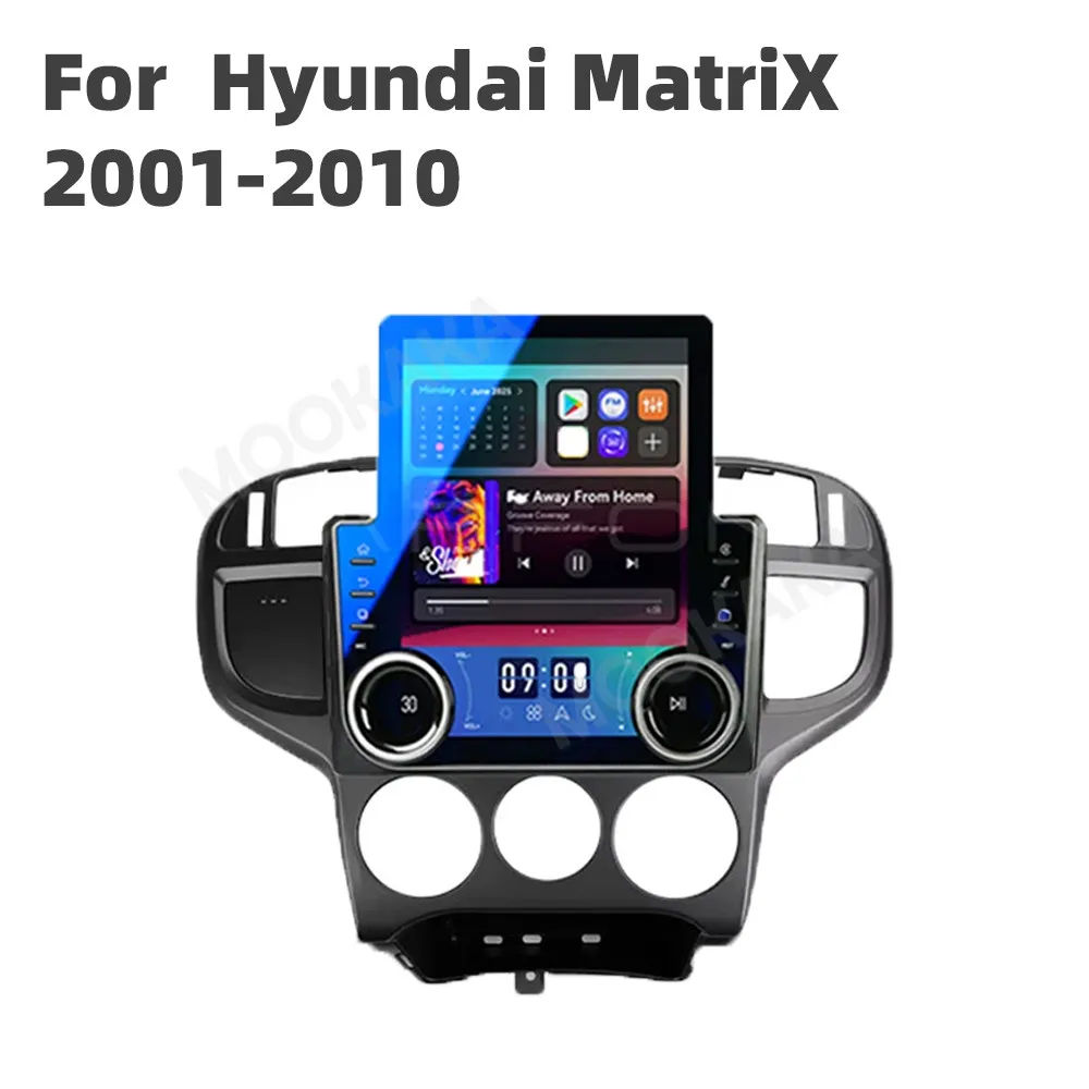 9.7'' Car Radio Android 13 Carplay For Hyundai Matrix 2001-2010 Auto Tesla Style Vertical Multimedia Player GPS Stereo Head Unit