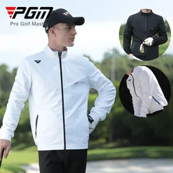 PGM Men Windproof Golf Jacket Male Waterproof Elastic Windbreakers Men Full Zipper Sports Jackets Male Stand Collar Casual Coats