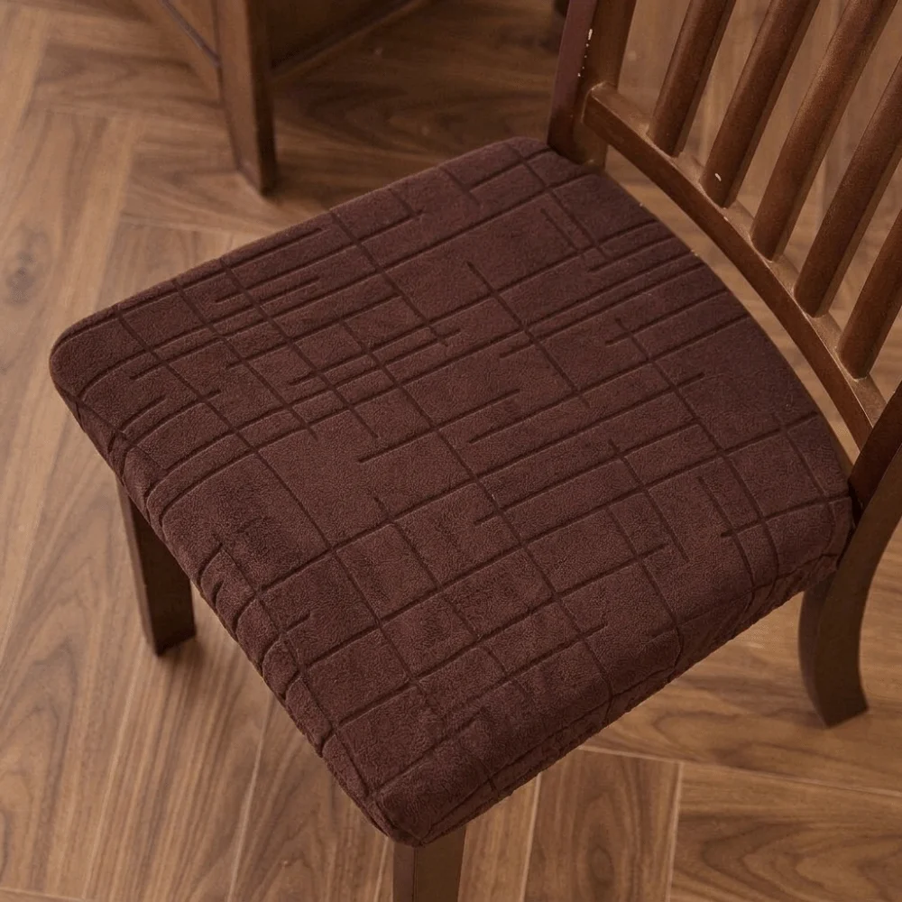 Stretchable Non-Slip Jacquard Chair Slipcover Anti-dirty Elastic Chair Cushion Cover Soft Solid Color Seat Cover Holiday