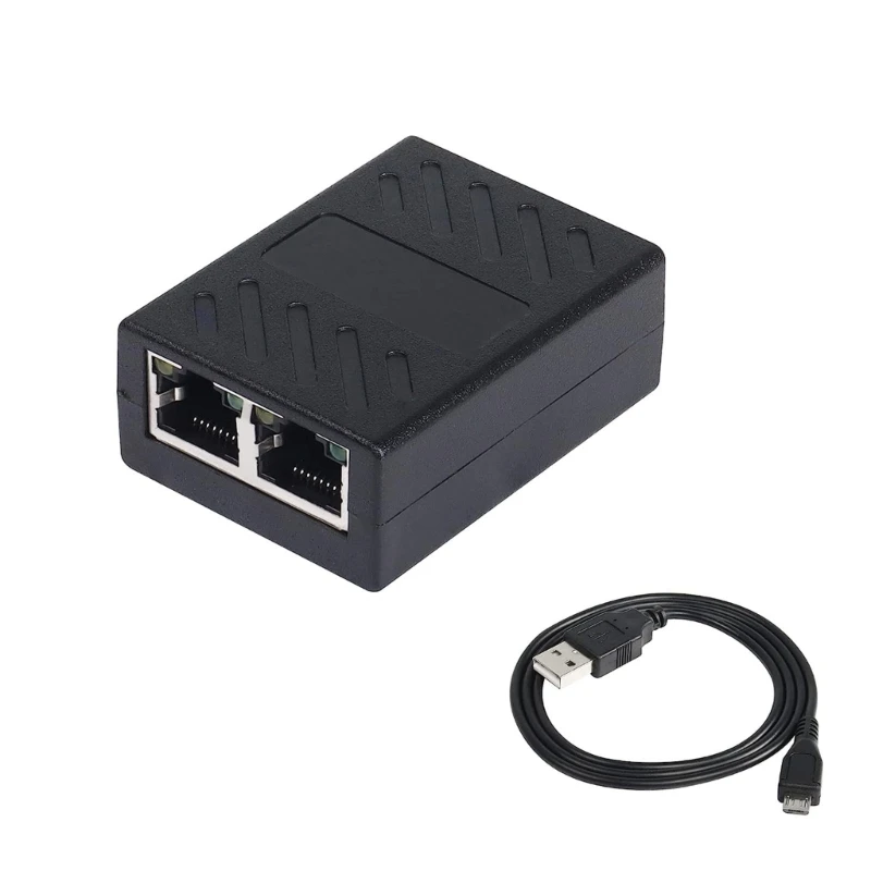 

RJ45 Splitter Connectors Adapter RJ45 Coupler Extender Female 1 to 2 Female LAN Eth Plug Network Socket Splice Connector