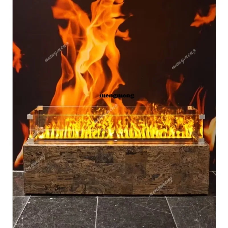 Double LED Decor Flame Electric Fireplace Vapor Steam Water Fireplace Color Changing 3d Eco-friendly Modern Indoor Apartment