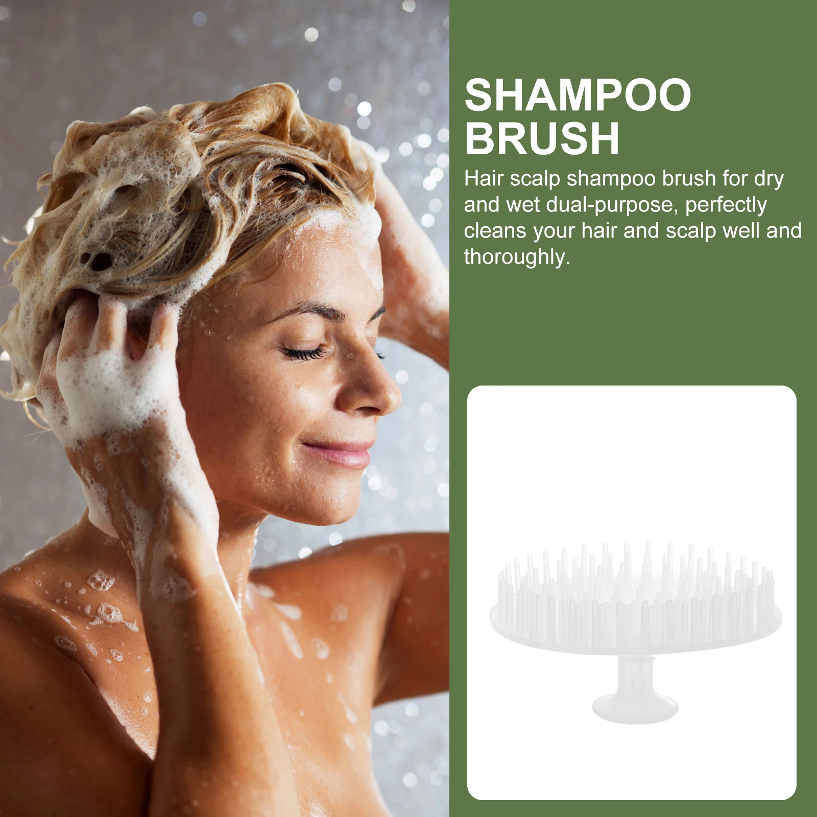 

2 Pcs Hair Scalp Shampoo Brush Soft Texture Skin Care Bathing Cleaning Tool Massager Travel Size Polyethylene Material
