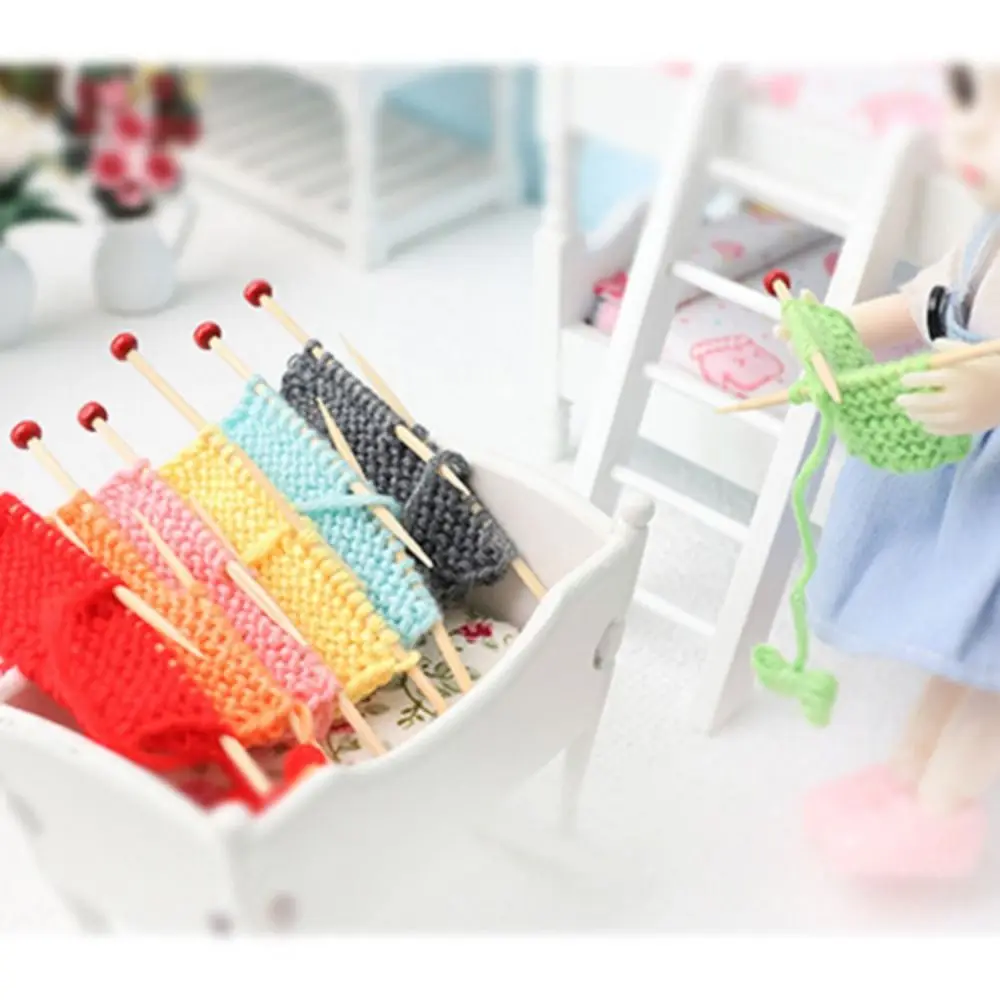Thick Thread Miniature Knit Sweater Model Imitation Handicraft Dollhouse Miniature Handmade Knitted Scene Props Colorful