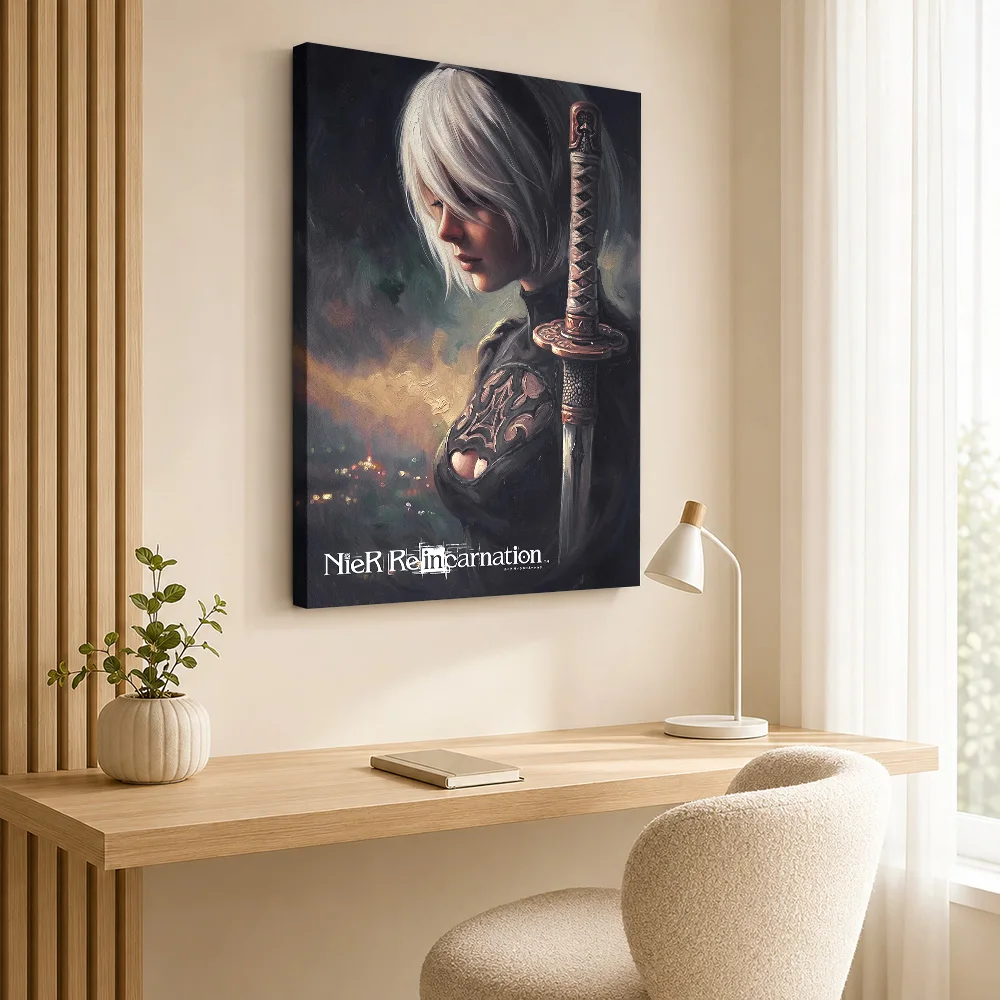 NieR Reincarnation Artwork Canvas Print Poster Custom Photo Gaming Anime Canvas Wall Art for Bedroom Decor Gift for Collectors