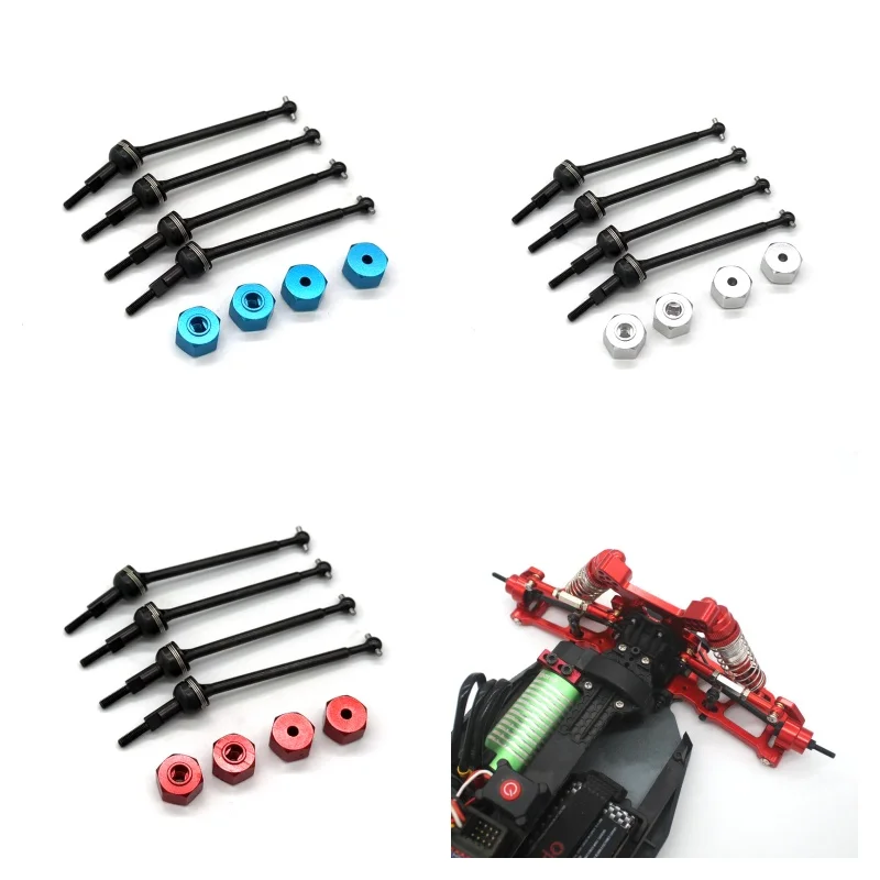 Metal Accessories AM-D12 AM-X12 14015 14005E RC 1/12 Remote Control Vehicle Transmission Shaft 12mm Hexagonal Adapter Kit Parts