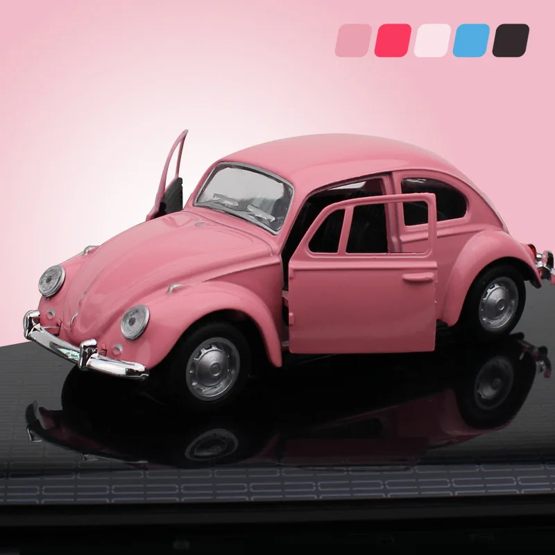 Retro Vintage Beetle Diecast Pull Back Car Model for Children Gift Home Decor Figurines Miniatures 2024 NEW