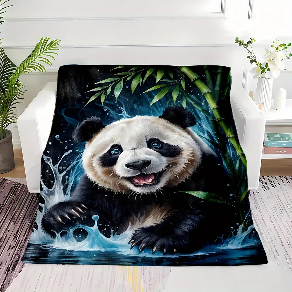 Soft and Fluffy Panda Print Throw Blanket - Perfect for All Seasons60x80,80x100