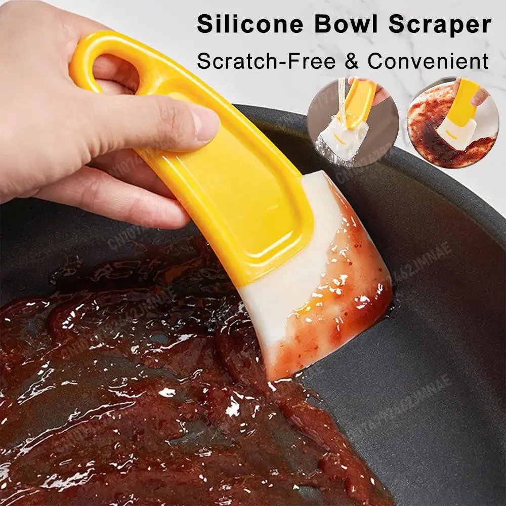 

Cleaning Silicone Spatula Kitchen Scraper Soft Blade Scraper Brush Dirty Pan Pot Dishes Cleaner Tools Silicone Kitchen Utensils