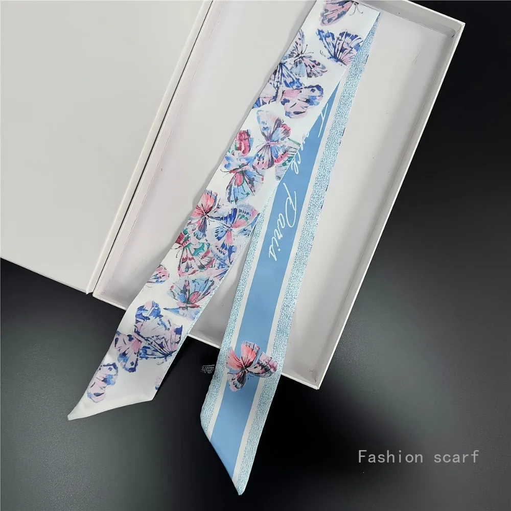 Lightweight Floral Scarf Women Summer Accessory Tarot Style Neck Tie 1PC Ribbon Bags Strap Decoration